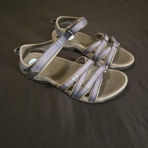 Teva Sandals Women Size 10 Gray Strappy Hook & Loop Comfort Walking Sport Summer